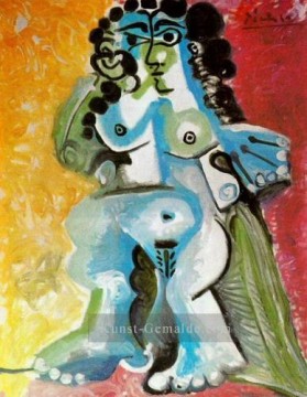 Woman naked assise 1965 cubist Pablo Picasso Ölgemälde
